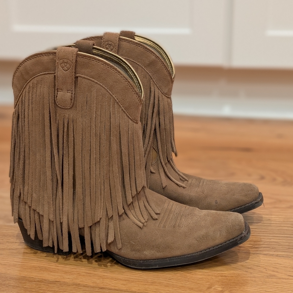 Ariat Gold Rush Women's Size 5 Brown Suede Western Fringe Boots
